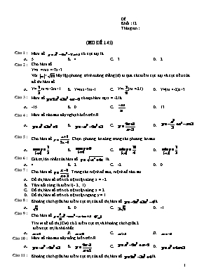 Đề thi môn Toán - Mã đề 145